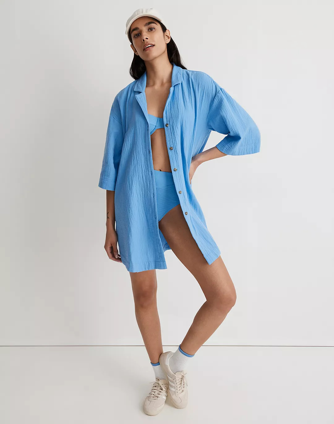 Lightspun Cover-Up Mini Shirtdress | Madewell