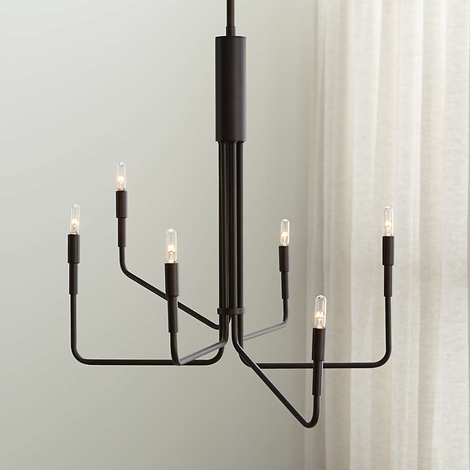 Clive Brass 6-Arm Chandelier + Reviews | Crate & Barrel | Crate & Barrel