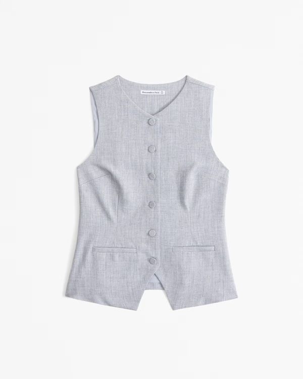 Long-Length Tailored Vest Set Top | Abercrombie & Fitch (UK)