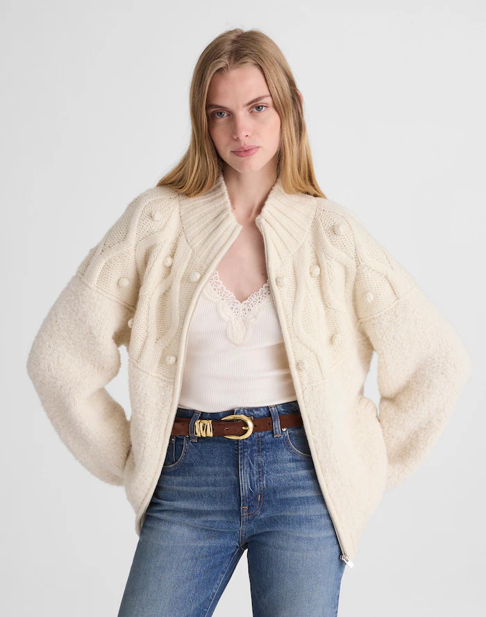 Zip-Front Mockneck Cardigan | Madewell