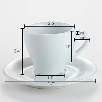 Cusinox White Porcelain Espresso Cup Sets for Espresso Coffee, 2 Oz | Amazon (US)