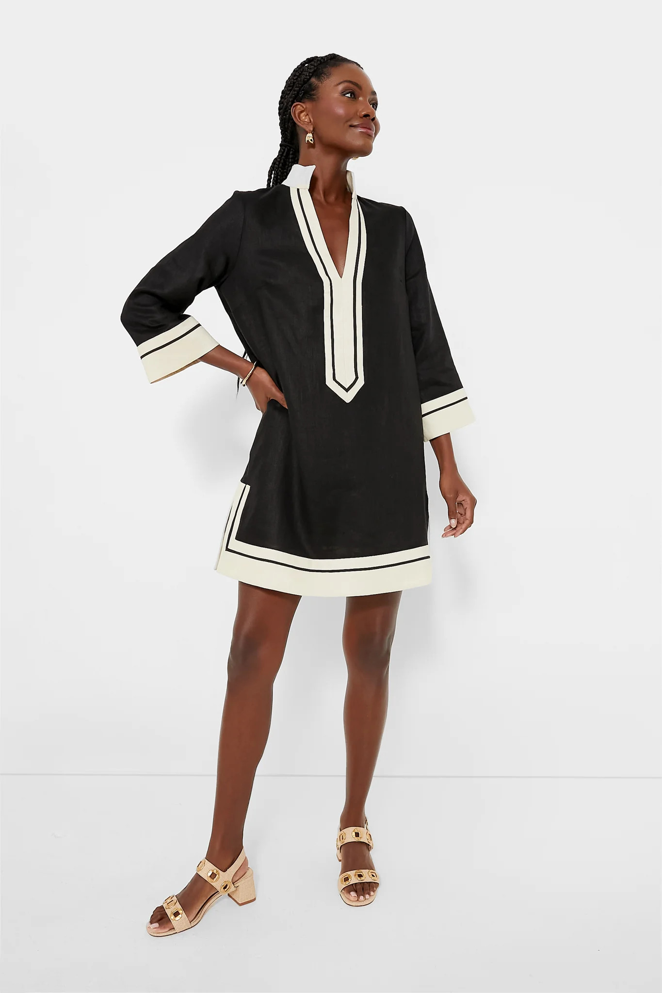 Black and Tan Collins Caftan | Tuckernuck (US)