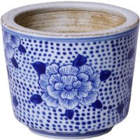 Antiqued Floral Dot Cachepot | Cailini Coastal
