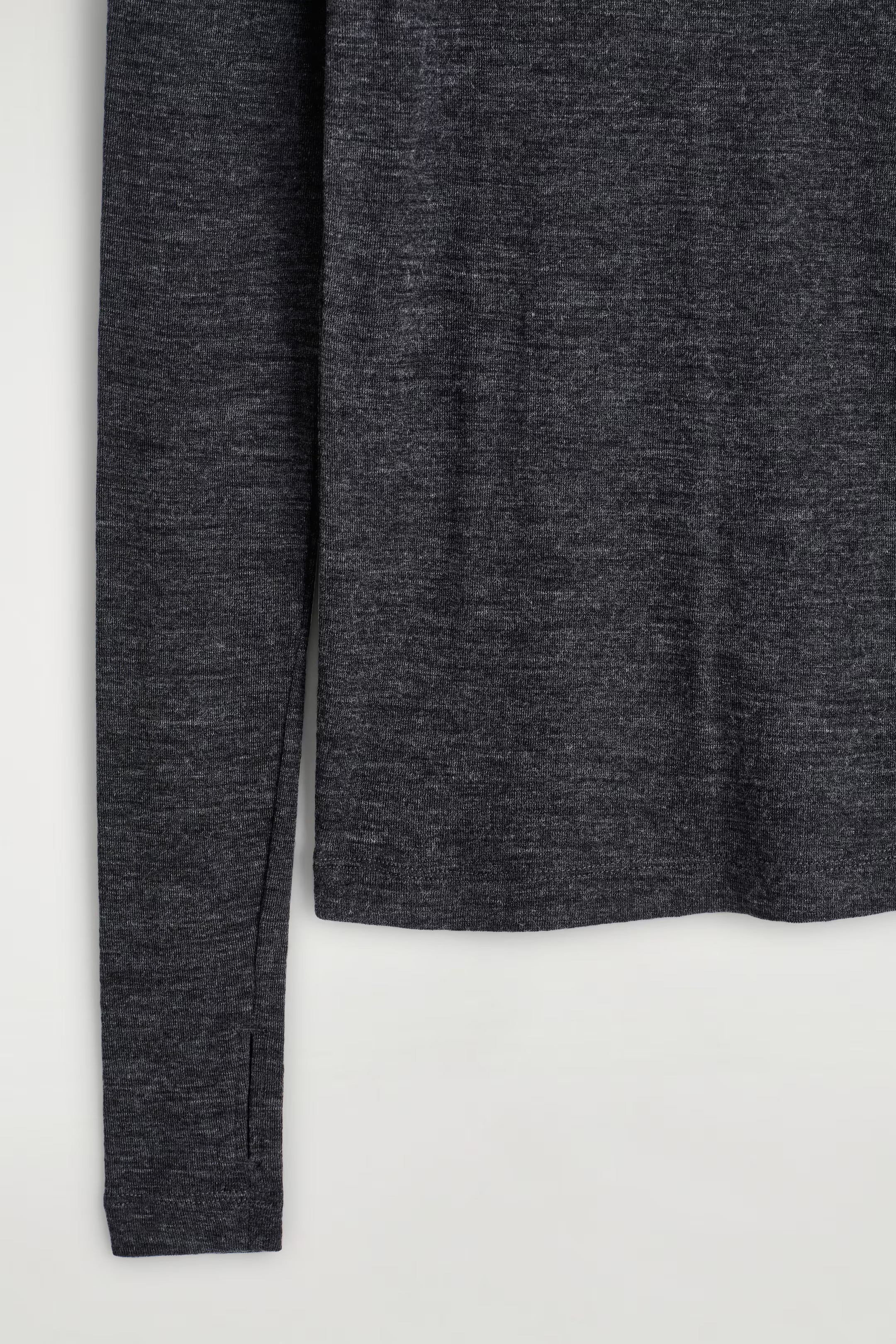 MERINO WOOL HIGH-NECK TOP - DARK GREY MÉLANGE | COS GB | COS UK