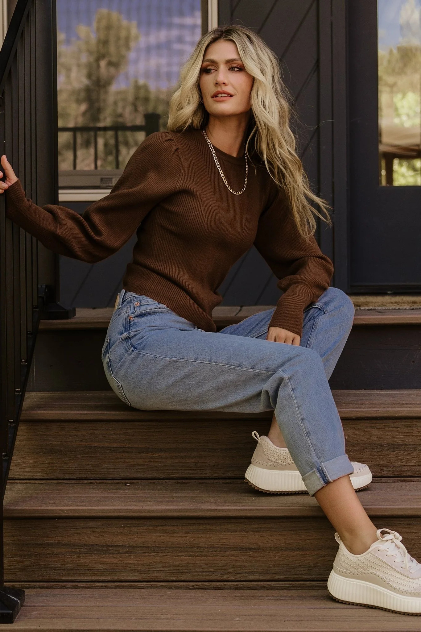 Lilou Rib Knit Sweater | Brown | Baltic Born
