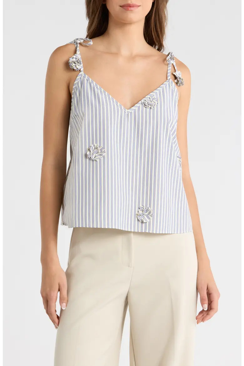Paige Rosette Detail Stripe Cotton Blend Take (Women) | Nordstrom | Nordstrom