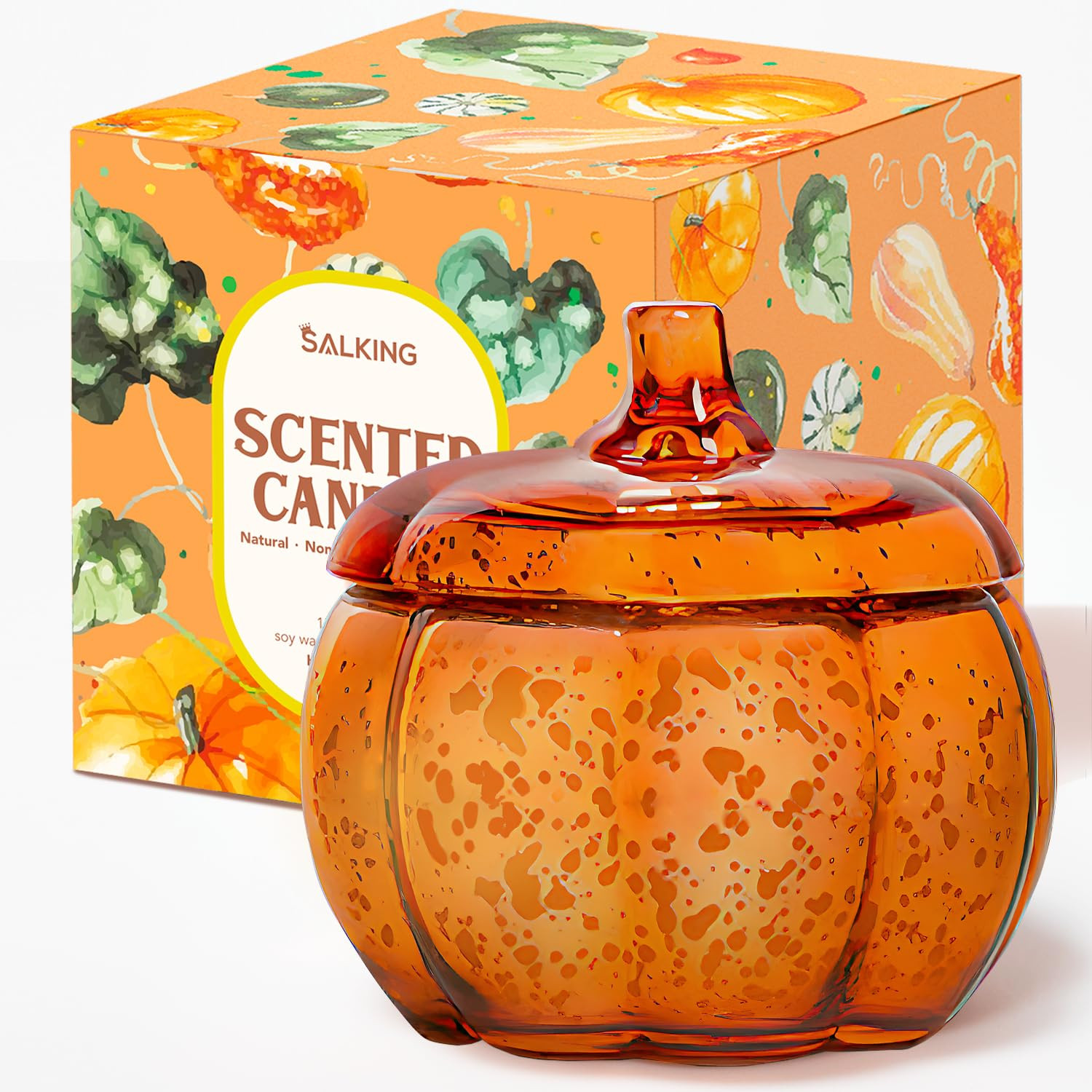 Autumn Scented Candles, Black Vanilla & Truffle, Pumpkin-Shaped Scented Candles for Halloween, So... | Amazon (US)