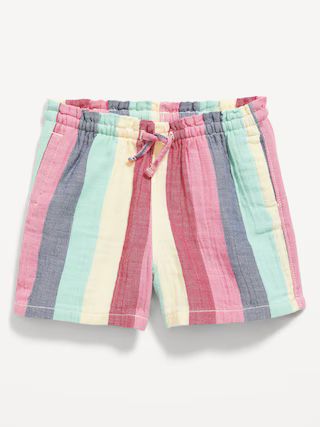 Paperbag-Waist Linen-Blend Pull-On Shorts for Toddler Girls | Old Navy (US)