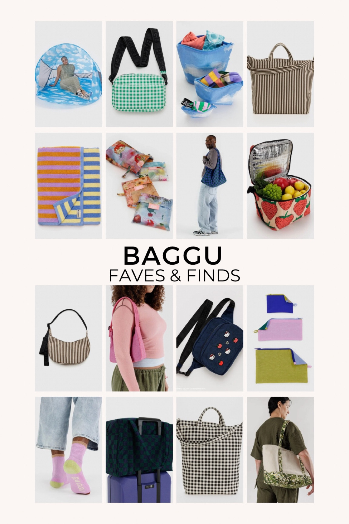 Baggu favorites , new arrivals , reusable bags , shopping bag , tote bag , travel , luggage , printed bag , floral , striped , check , checker , gingham , checkered print , hello kitty , insulated bag , lunch bag , shoulder bag , beach towel , colorful towel , bath towels , cloud print , clouds , storage , organize , organizing , organization , carry on bag , socks , day bag , zippered tote , zipper , zip tote , everyday , crescent bag , pop up tent , beach tent , pool , picnic , park

#LTKFindsUnder50 #LTKTravel #LTKItBag