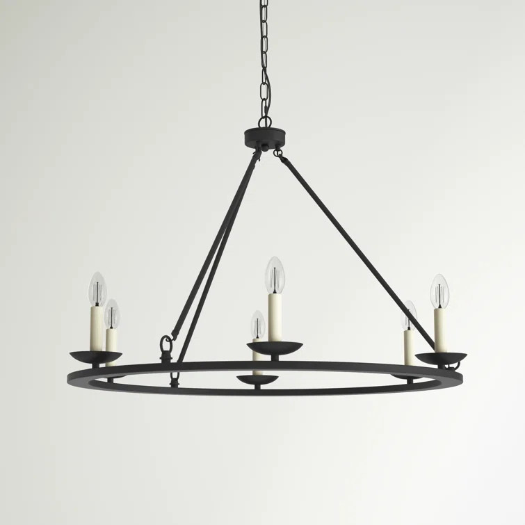 Pickensville Dimmable Wagon Wheel Chandelier | Wayfair North America