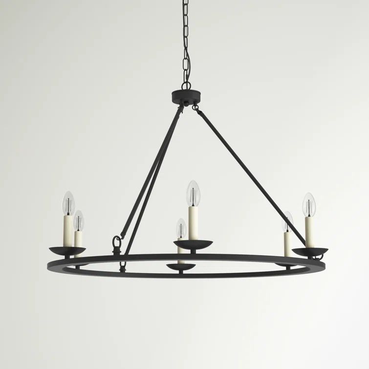 Pickensville Dimmable Wagon Wheel Chandelier | Wayfair North America