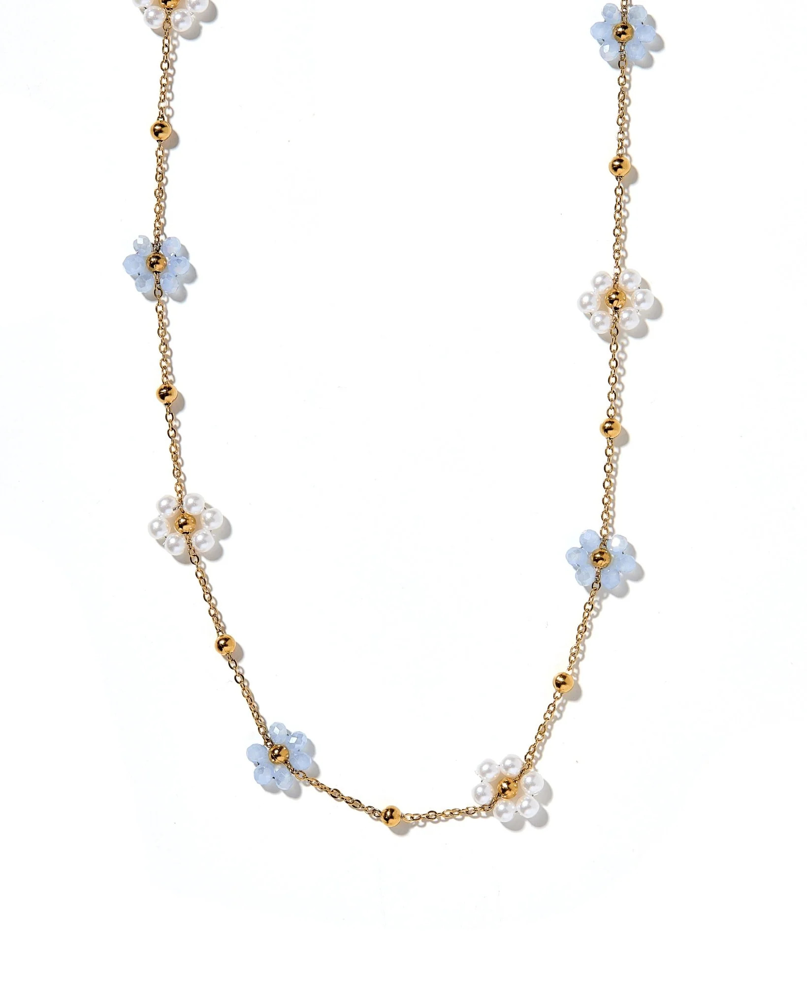 Necklace - Gracie Flower Blue | LINNY CO LLC