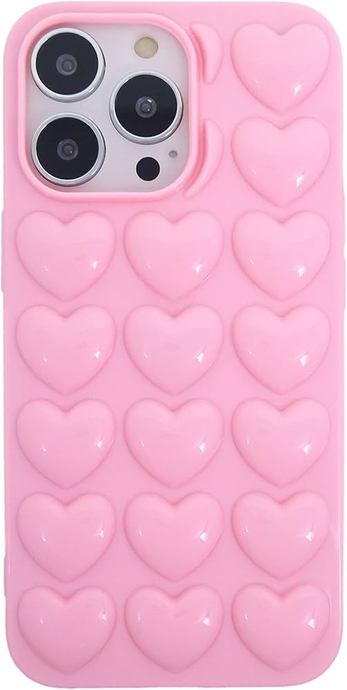 DMaos iPhone 13 Pro Case for Women, 3D Pop Bubble Heart Kawaii Gel Cover, Cute Girly for iPhone13... | Amazon (US)