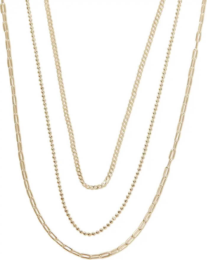 Argento Vivo Sterling Silver Triple Layer Chain Necklace | Nordstrom | Nordstrom