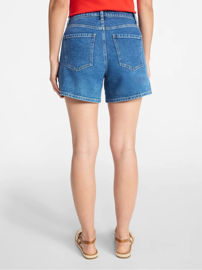 Time and Tru Women's High Rise Denim Shorts, 5" Inseam, Sizes 0-20 | Walmart (US)
