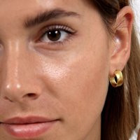 Chunky Silver Hoops Thick Simple Hoop Earrings Huggie Small Silver Huggie Sterling | Etsy (US)