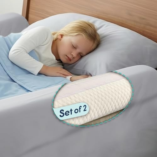 Hiccapop [2-Pack Foam Bed Bumpers for Toddlers, Toddler Bed Rails w/Water-Resistant Cover, Bed Guard Rail for Toddlers for Twin, Queen, King Beds | Amazon (US)