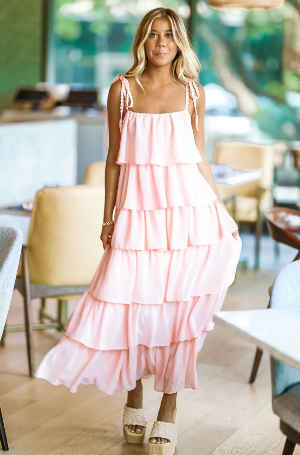 Effortlessly Endearing Maxi Dress - Blush Pink | Hazel and Olive