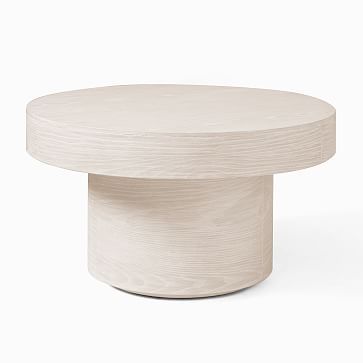 Volume Round Pedestal Coffee Table (30") - Wood | West Elm | West Elm (US)