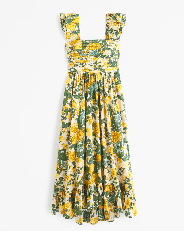 Emerson Ruffle Strap Maxi Dress | Abercrombie & Fitch (US)