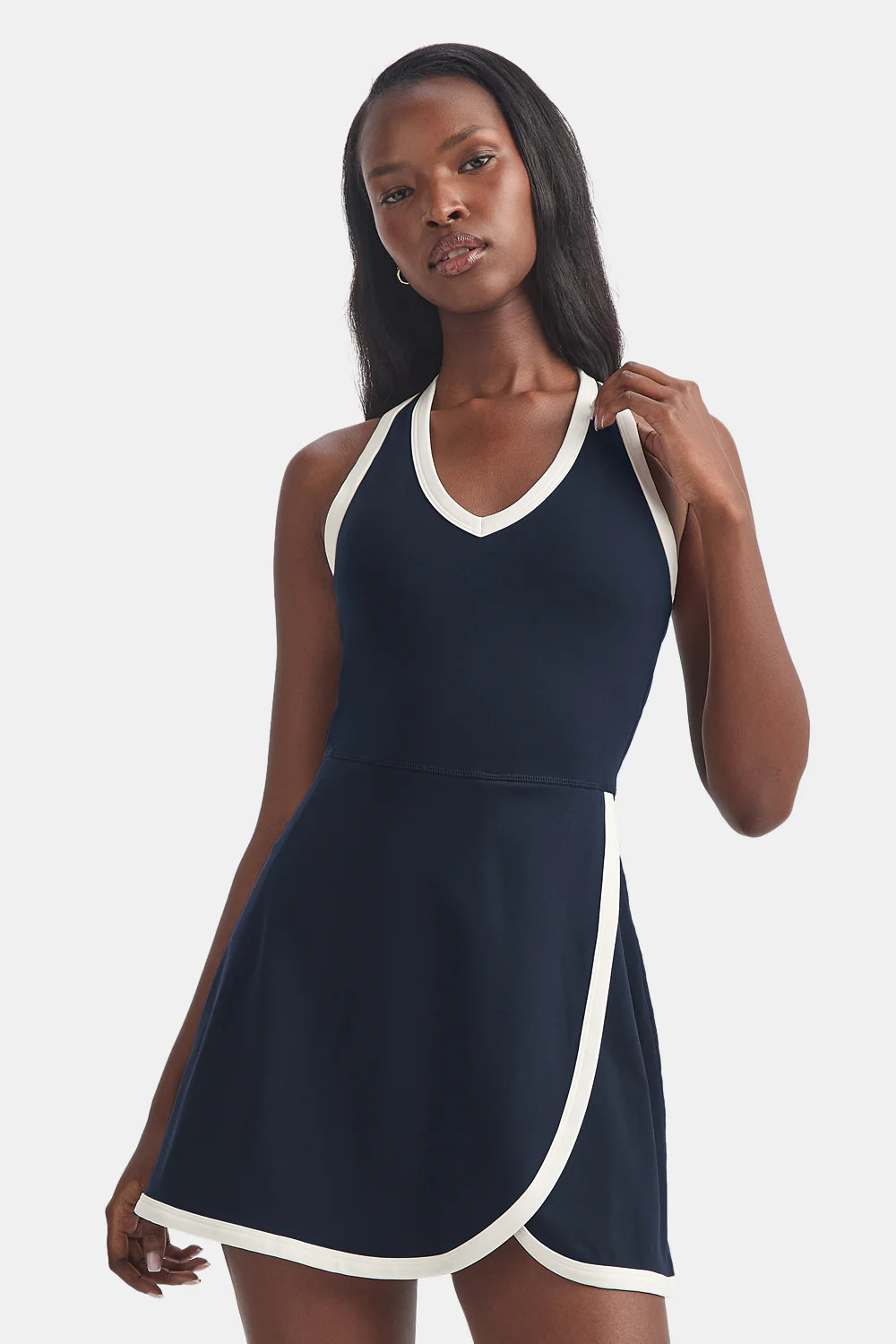 DayFlex Plunge Active Dress - Midnight Navy & Ivory | TALA (UK)