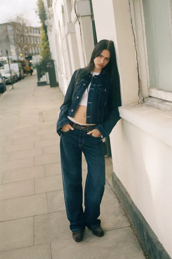 FAUX LEATHER DENIM EFFECT JACKET | Zara US