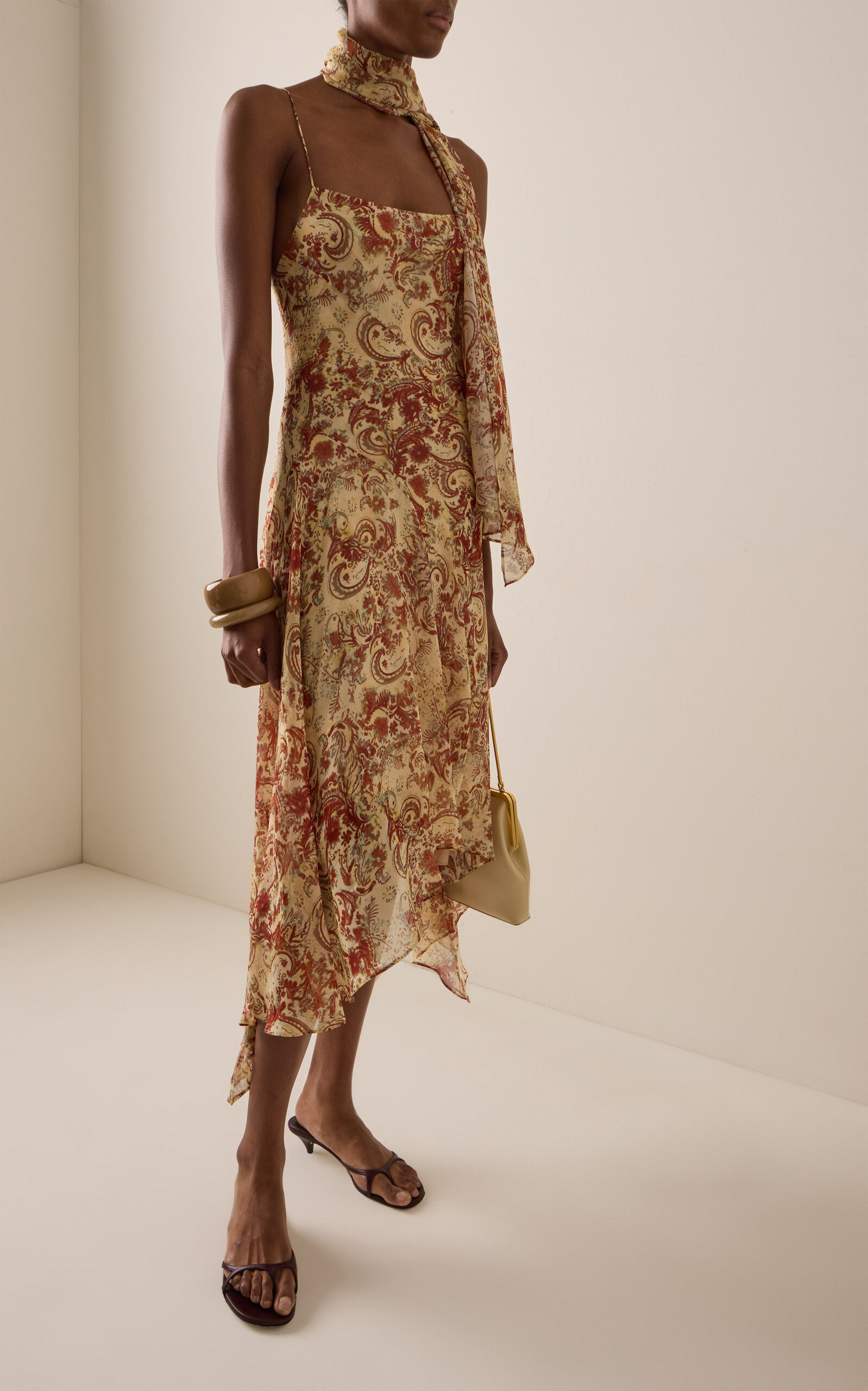 Komi Crepe de Chine Midi Dress | Moda Operandi (Global)