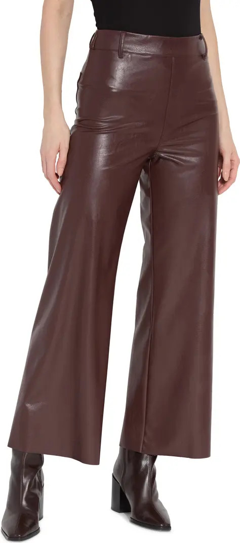 High Waist Faux Leather Wide Leg Pants | Nordstrom