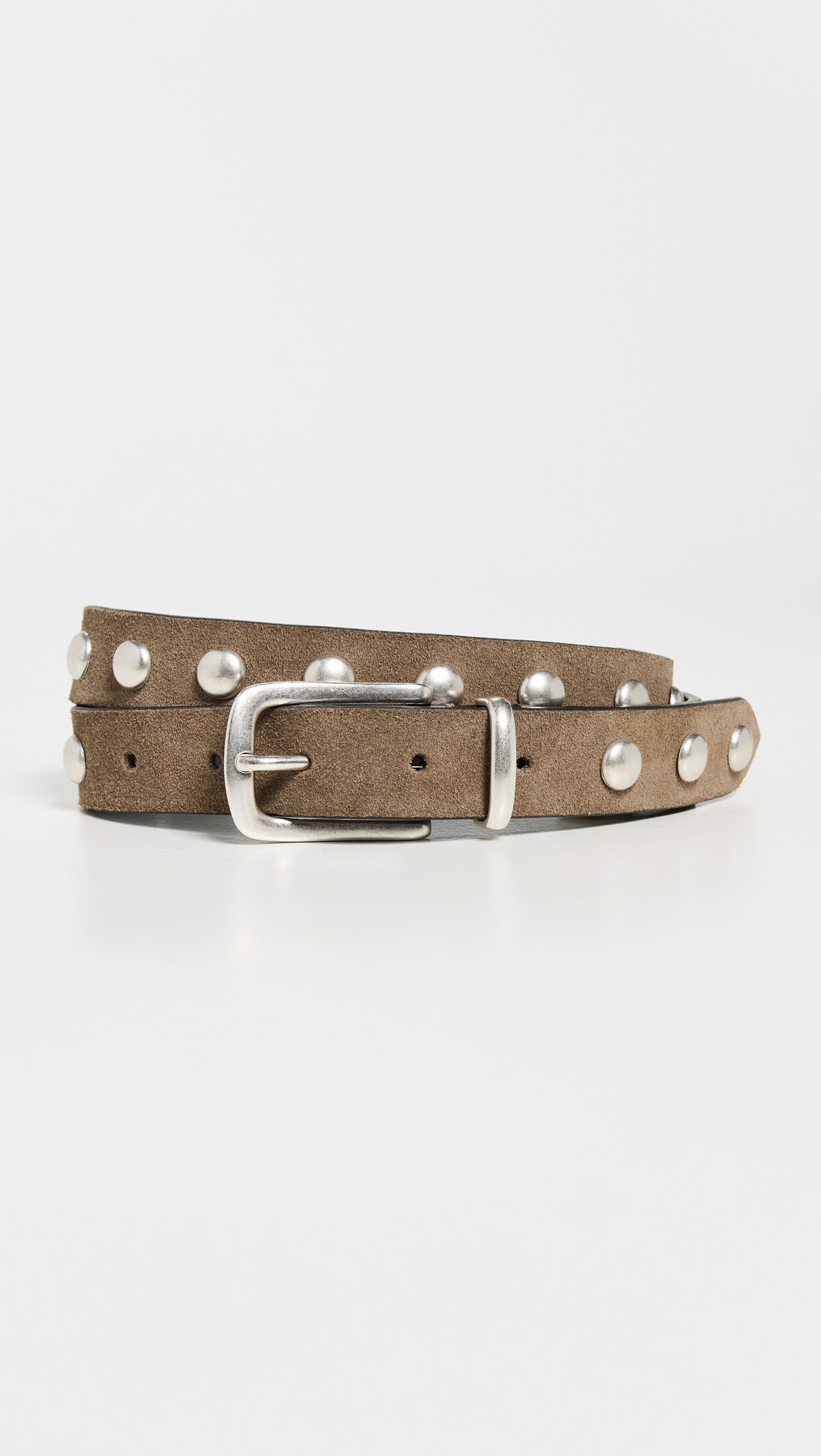 Anderson's Slim Studded Suede Belt Ecru F4 75 | Shopbop