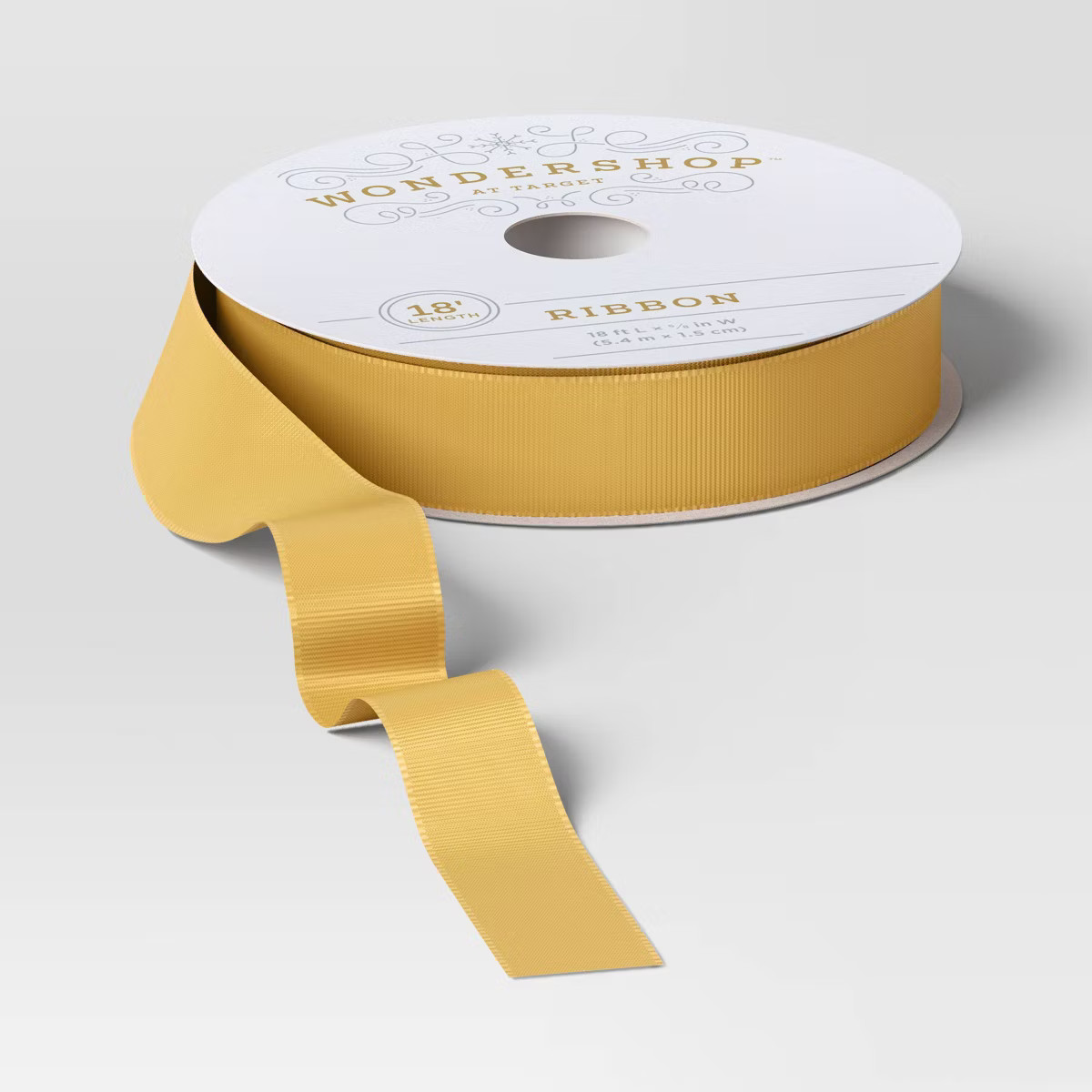 18' Christmas Fabric Ribbon Gold Satin - Wondershop™ | Target