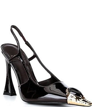 Jeffrey Campbell Sorcerer Patent Leather Jeweled Cap Toe Slingback Pumps - 9.5 | Dillard's