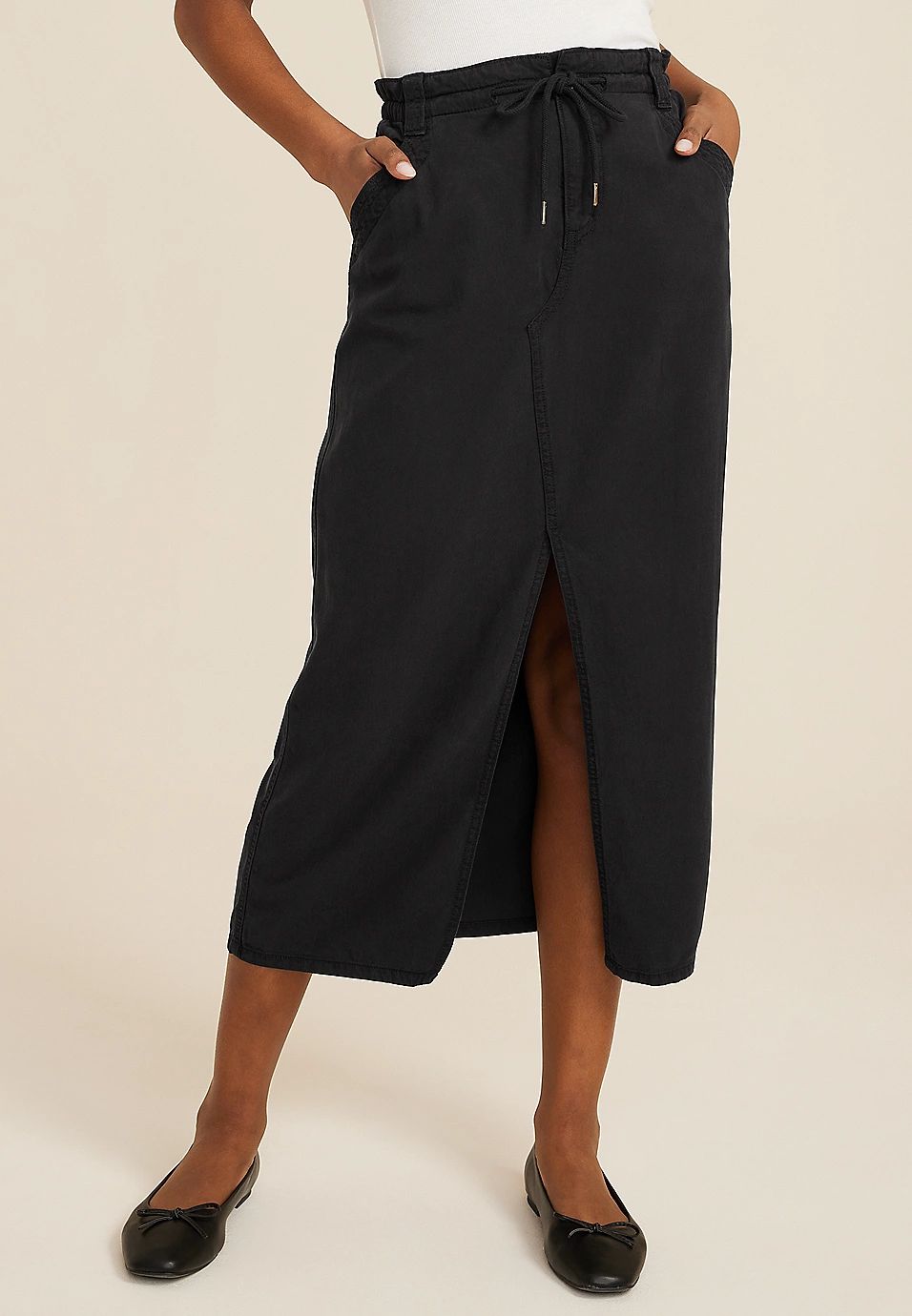 High Rise Utility Maxi Skirt | Maurices