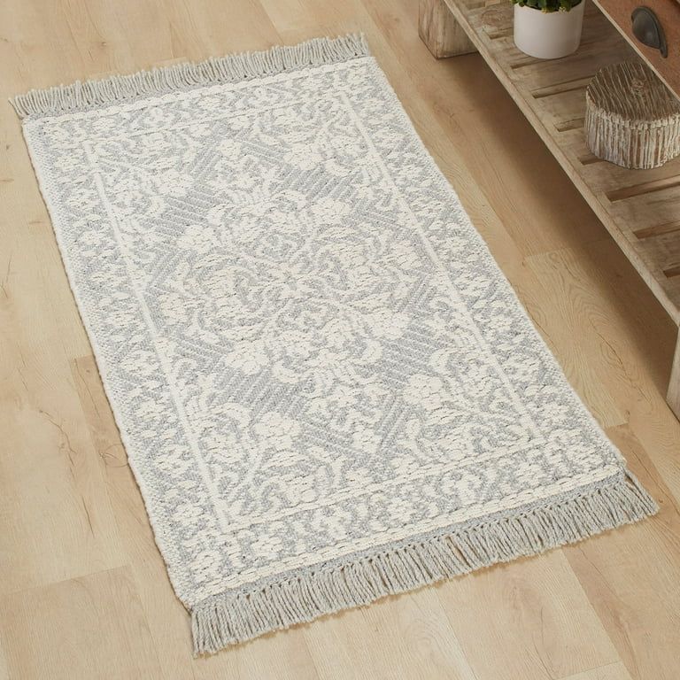 My Texas House Asher Grey/Ivory Medallion High Low Scatter Area Rug, 27" x 45" | Walmart (US)