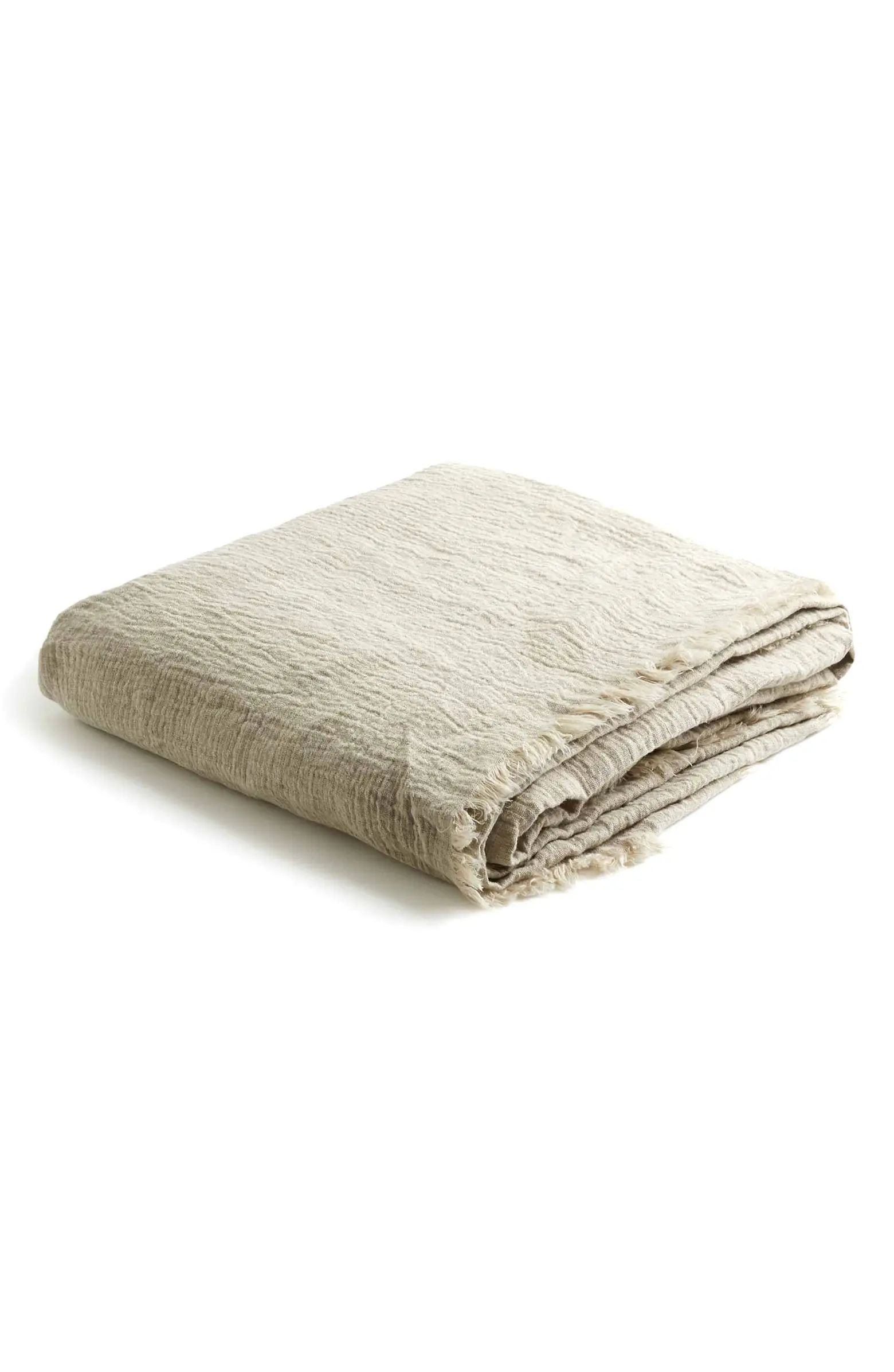 Crinkle Linen Throw Blanket | Nordstrom