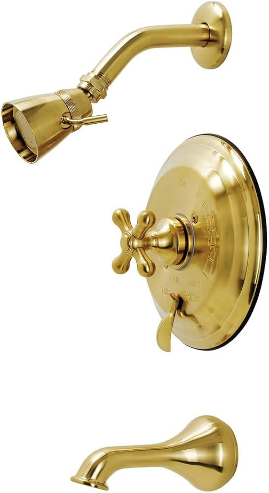 Kingston Brass KB36370AX Restoration Tub and Shower Faucet, Brushed Brass | Amazon (US)