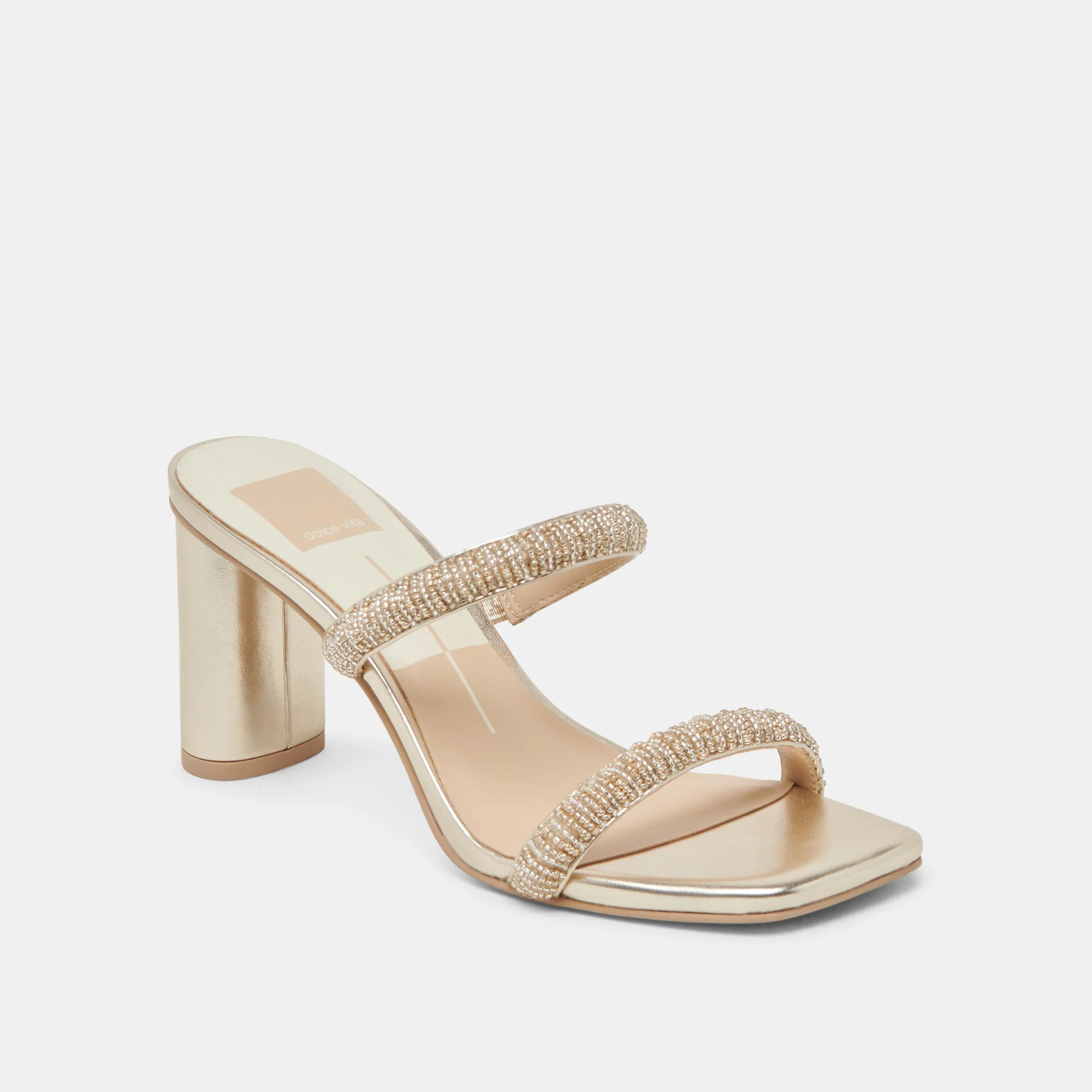 NOLAH HEELS GOLD MULTI BEADS | DolceVita.com