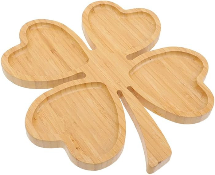 PRETYZOOM Wooden Heart-Shaped Serving Board, Shamrock Wood Appetizer Plates, Decorative Food Serv... | Amazon (US)