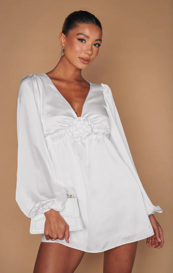 Rosetta Mini Dress ~ Ivory Luxe Satin | Show Me Your Mumu