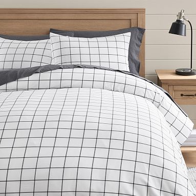 Boxter Plaid Organic Duvet Cover | Pottery Barn Teen