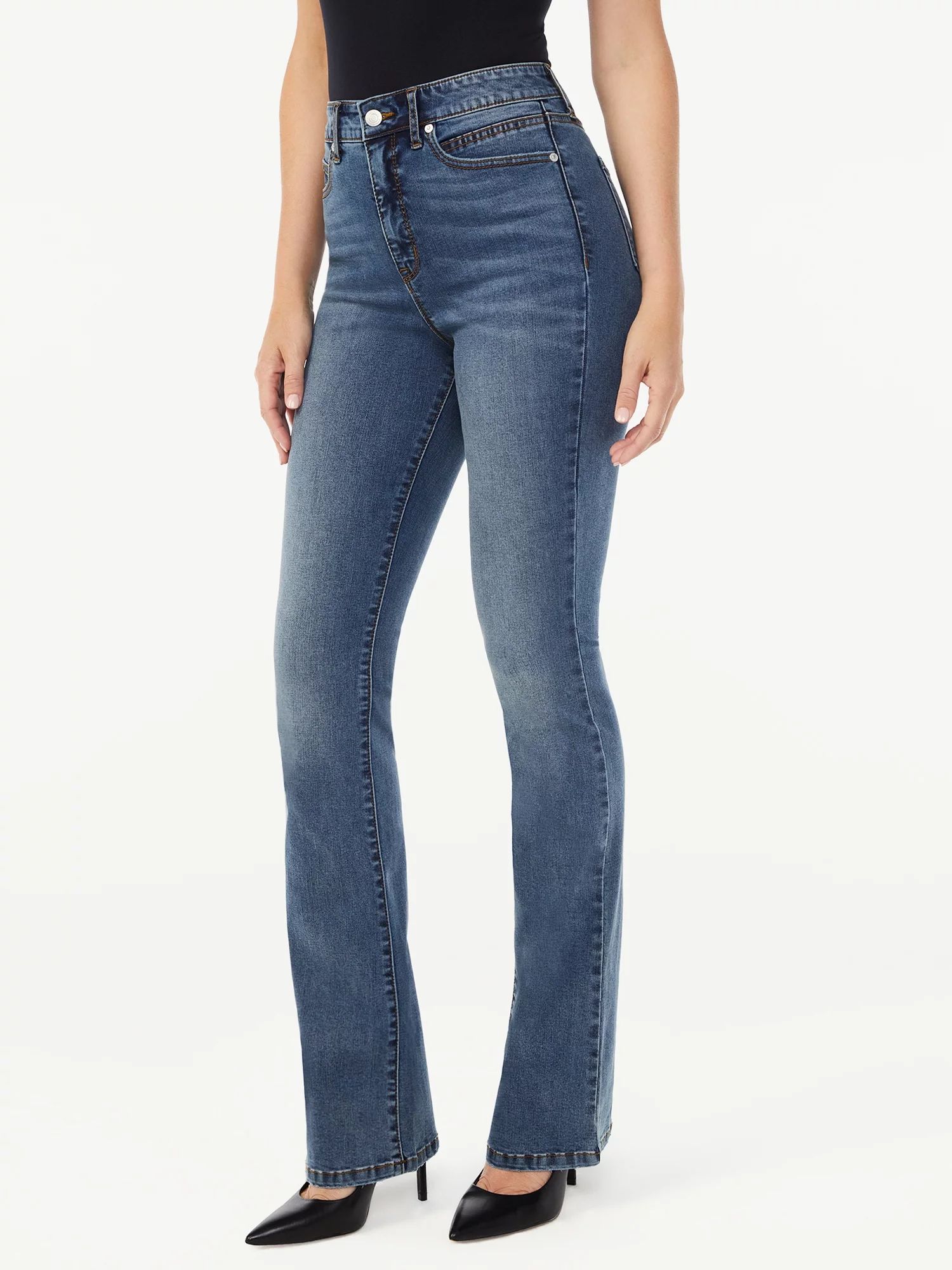 Sofia Jeans by Sofia Vergara Women's Amaya Super High Rise Curvy Boot Jeans - Walmart.com | Walmart (US)