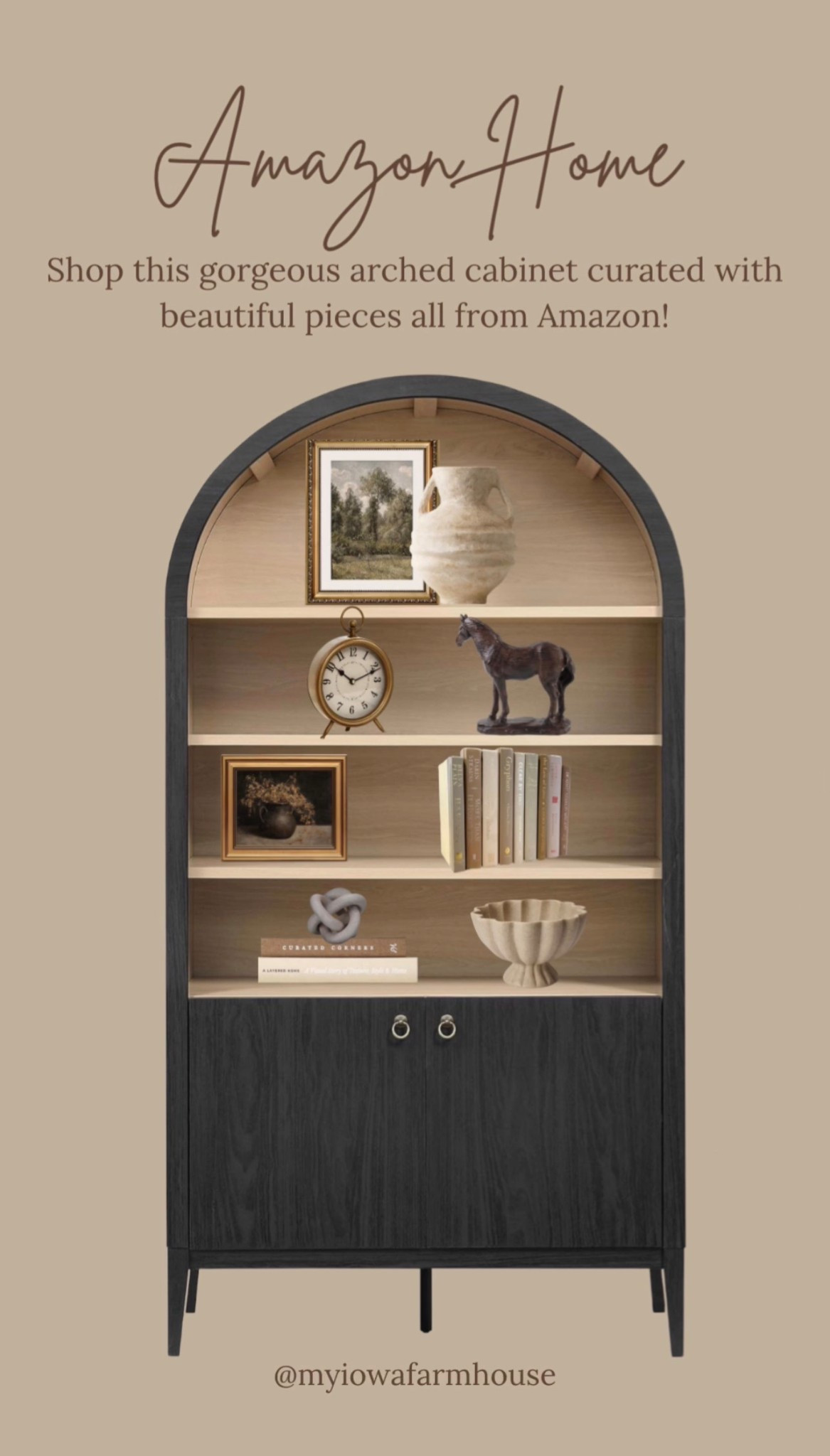 This arched cabinet is in my shopping cart right now. It is so gorgeous and high-end looking. I picked out so many beautiful pieces to go on the shelves as well!
Amazon cabinet. 

#LTKHome
