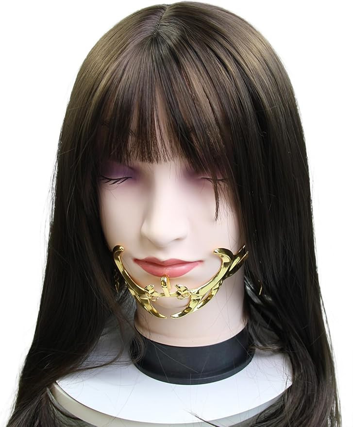 Cyber Punk Half Mask for Women Men Y2K Metal Face Mask Liquid Irregular Cyborg Face Chain Cosplay... | Amazon (US)