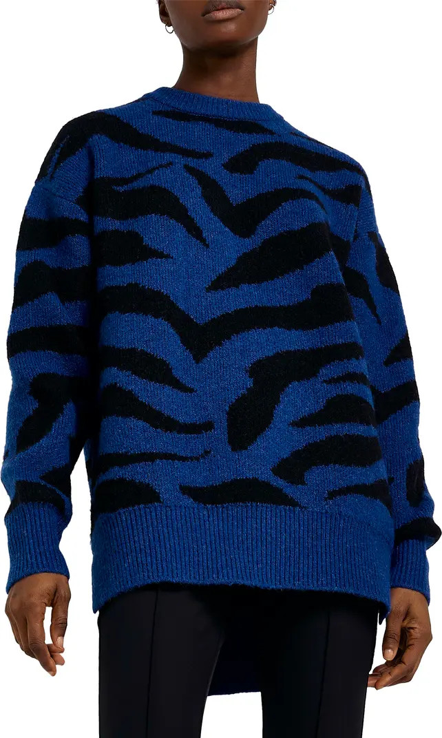 Oversize Zebra Stripe Sweater | Nordstrom