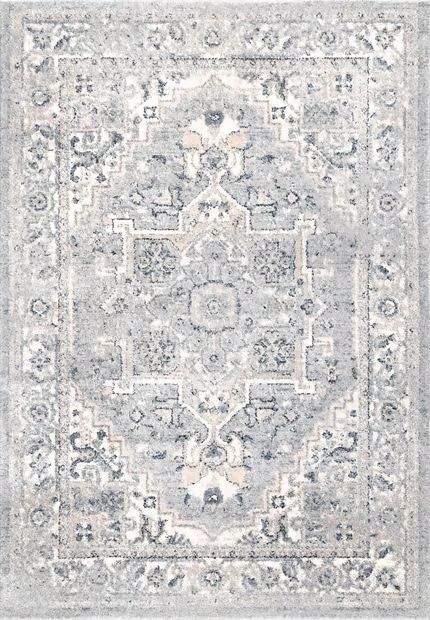 Light Grey Vintage Medallion 8' x 10' Area Rug | Rugs USA