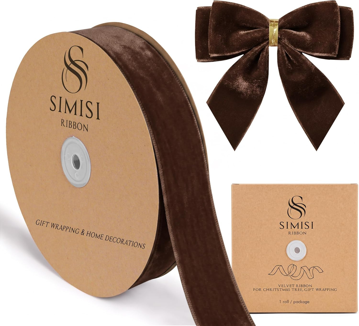 Velvet Ribbon for Gift Wrapping, Christmas Tree Decorations | Amazon (US)