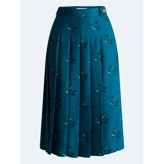 Free Assembly Women’s and Women’s Plus Pleated Tab Waist Midi Skirt, Sizes 0-28W | Walmart (US)