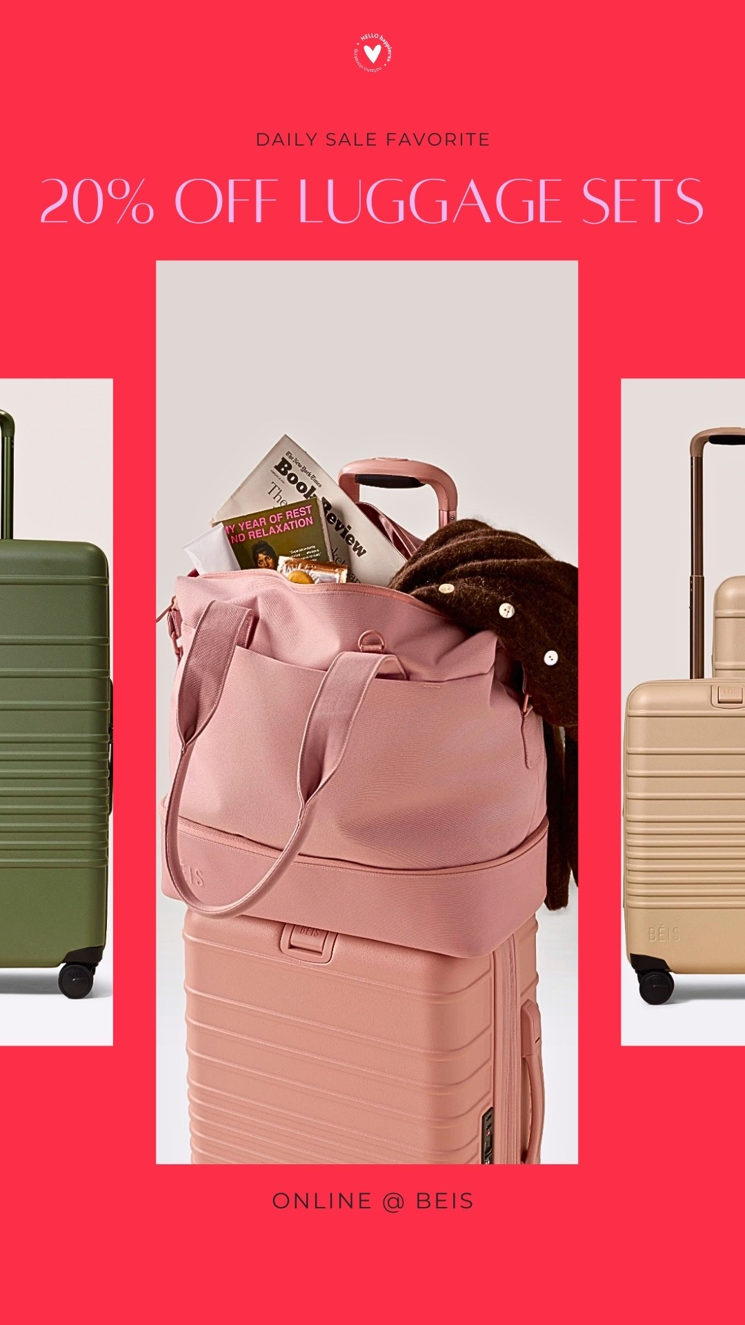Travel refresh ✈️💗 BÉIS luggage sets are 20% off!! The perfect excuse to upgrade your travel lineup before your next getaway 🧳✨

#LTKdayinmylife #LTKTravel #LTKSaleAlert