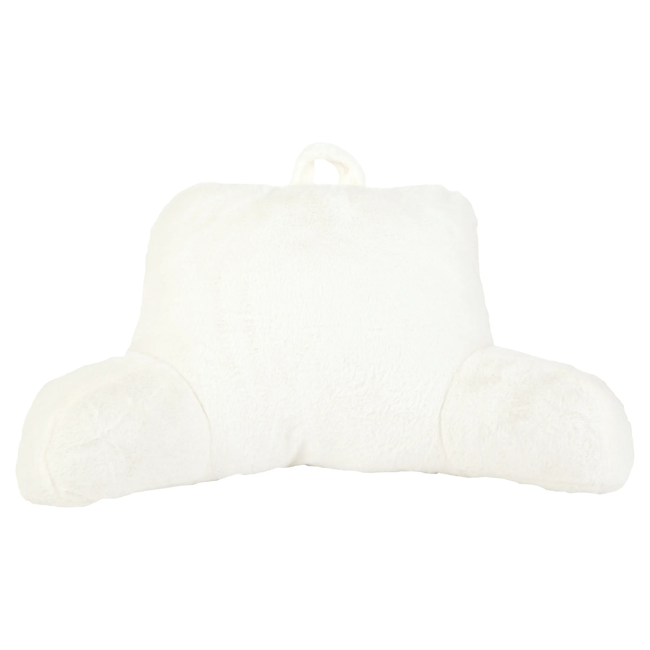 Mainstays Faux Fur Plush Bedrest Pillow, Specialty Size, Ivory White | Walmart (US)
