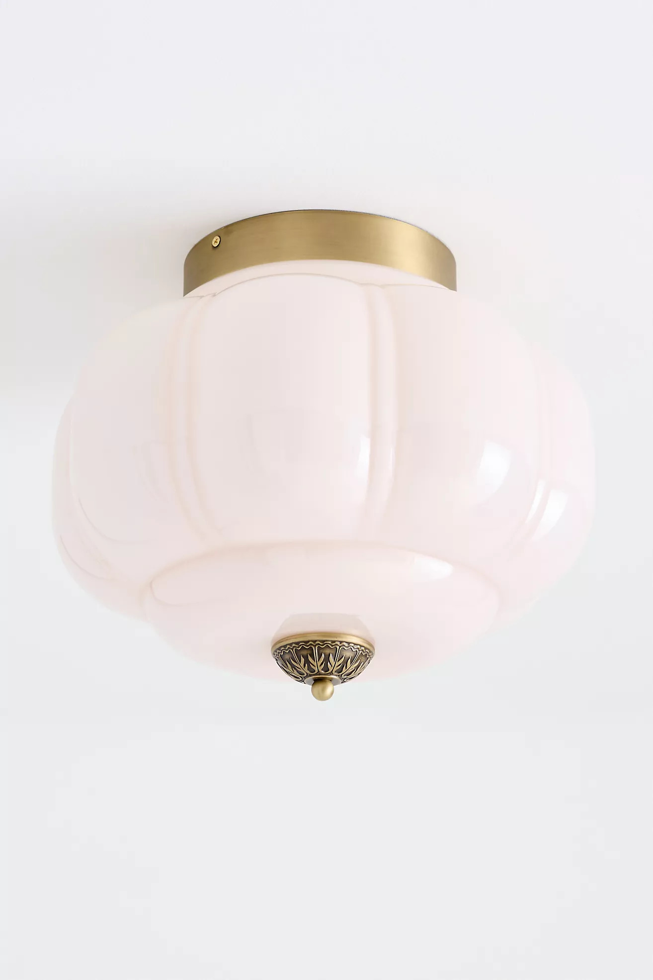 The Eloise Scallop Milk Glass Flush Mount Ceiling Light | Anthropologie (US)