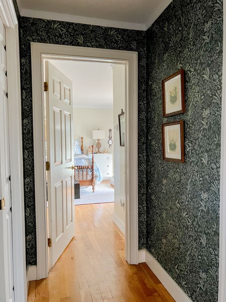 Our freshly wallpapered hallway is so cozy! 

I actually used this wallpaper in the cold Jade, which is not available to link from Wayfair, but is currently available on Wallpaper Direct. I love these other color ways too and seriously considered the lighter one because it is so pretty in person 

#LTKhome #LTKsalealert